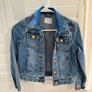 J.Crew crew cuts cropped denim jacket size large.